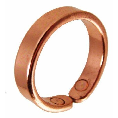 Richly Coloured Magnetic Copper Twisted Plait Bracelet with Smooth Effect Magnetic Copper Ring Set-6