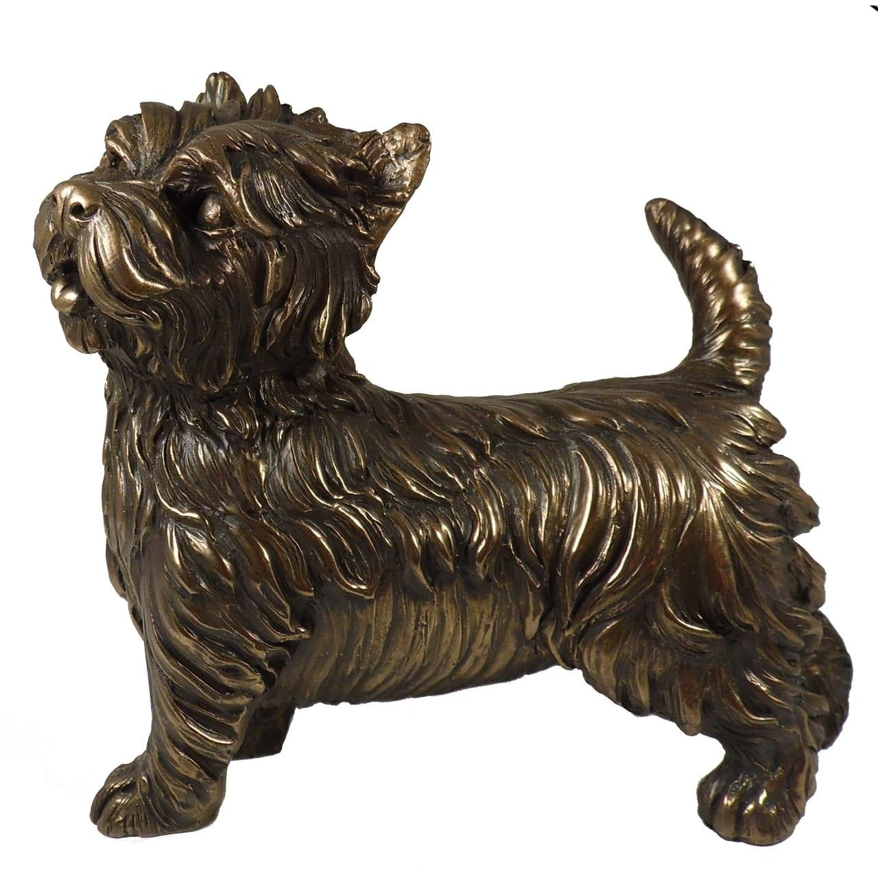 West Highland Westie Terrier Dog Cold Cast Bronze Statue-0