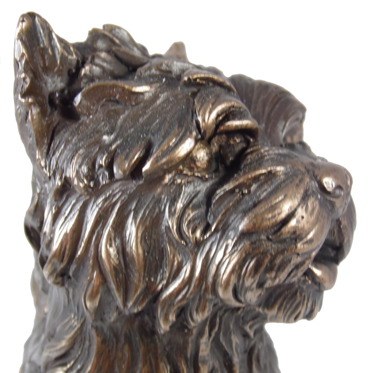 West Highland Westie Terrier Dog Cold Cast Bronze Statue-5