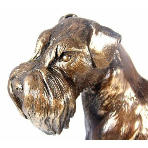 Standing Schnauzer Cold Cast Bronze Utility Dog-3