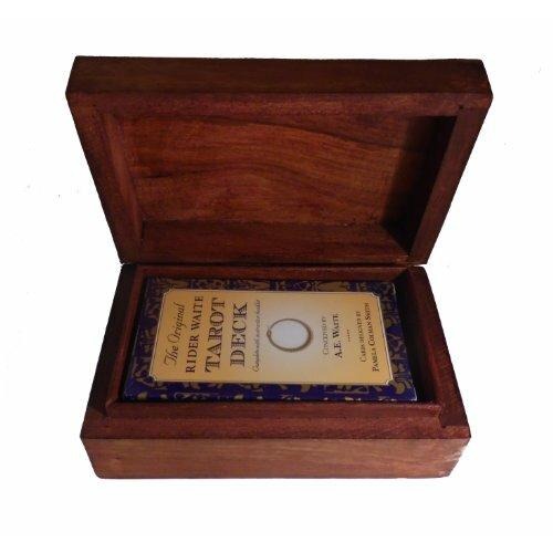 The Rider Waite Tarot Cards/Deck and A Hand Carved Wooden Tarot Box-0