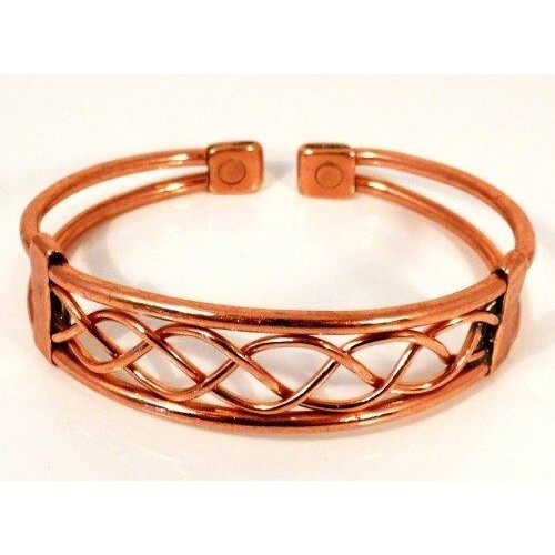 Magnetic Copper Bracelet and Smooth finish Ring Set-2