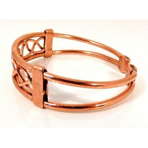 Magnetic Copper Bracelet and Smooth finish Ring Set-0