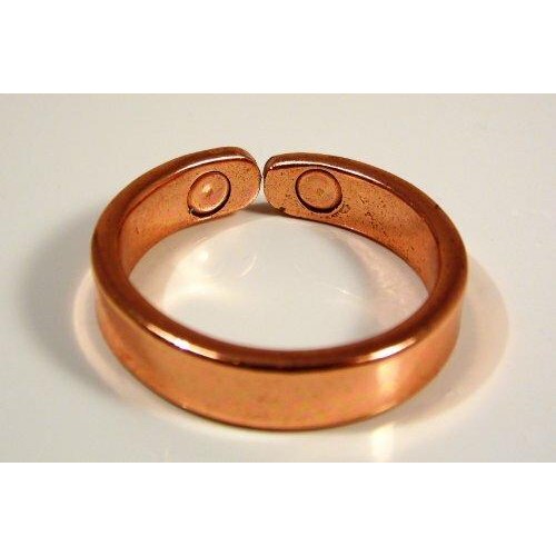 Magnetic Copper Bracelet and Smooth finish Ring Set-6