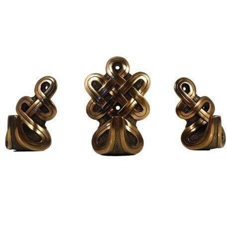 Set of Three Bronze Finish Cold Cast Bronze Celtic Knot Hooks Set-0