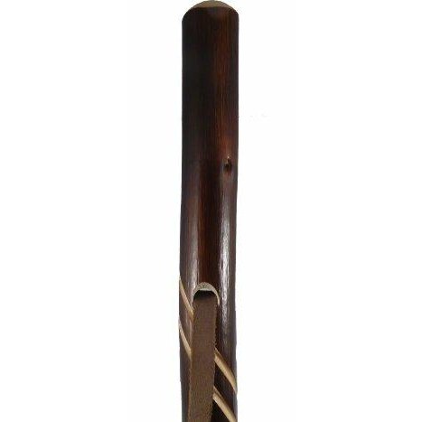 Chestnut Hiking Walking Trekking Staff Stick Pole with Engraved Spirals and Leather Wrist Loop-1