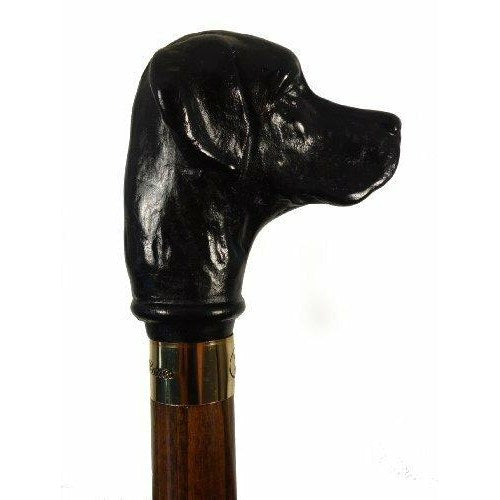 Black Labrador Retriever Dog Head Cane Stick-2