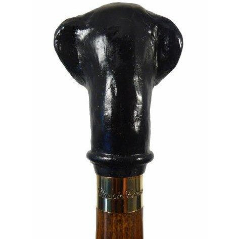 Black Labrador Retriever Dog Head Cane Stick-0