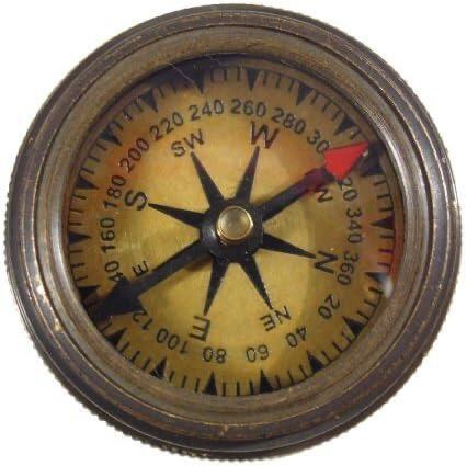 Antique style reproduction hand held Stanley compass with inscribed poem.-1